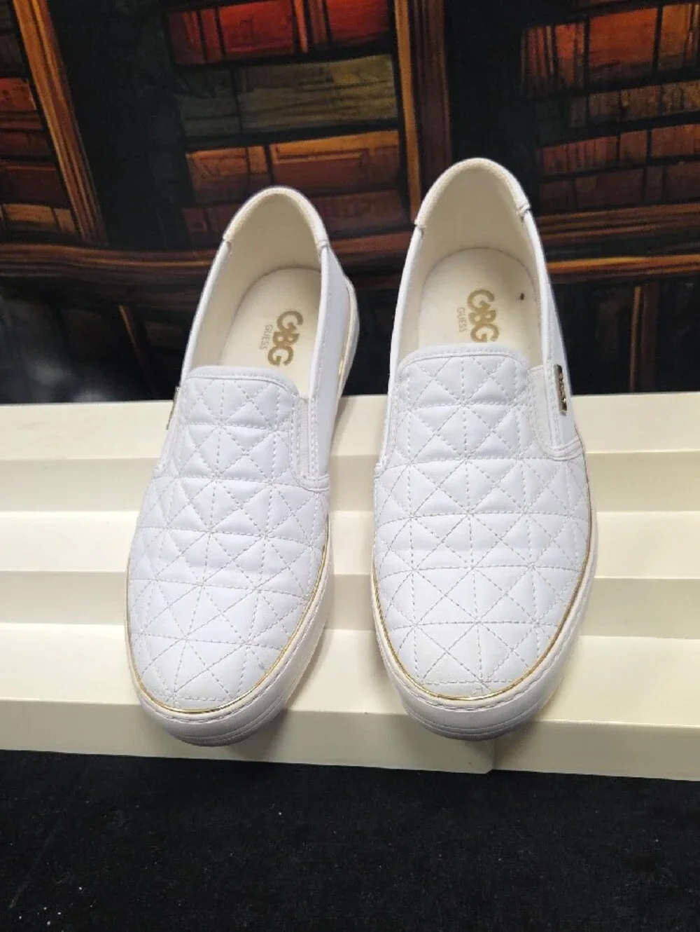 GBG Los Angeles Quilted Slip-On Loafers - White